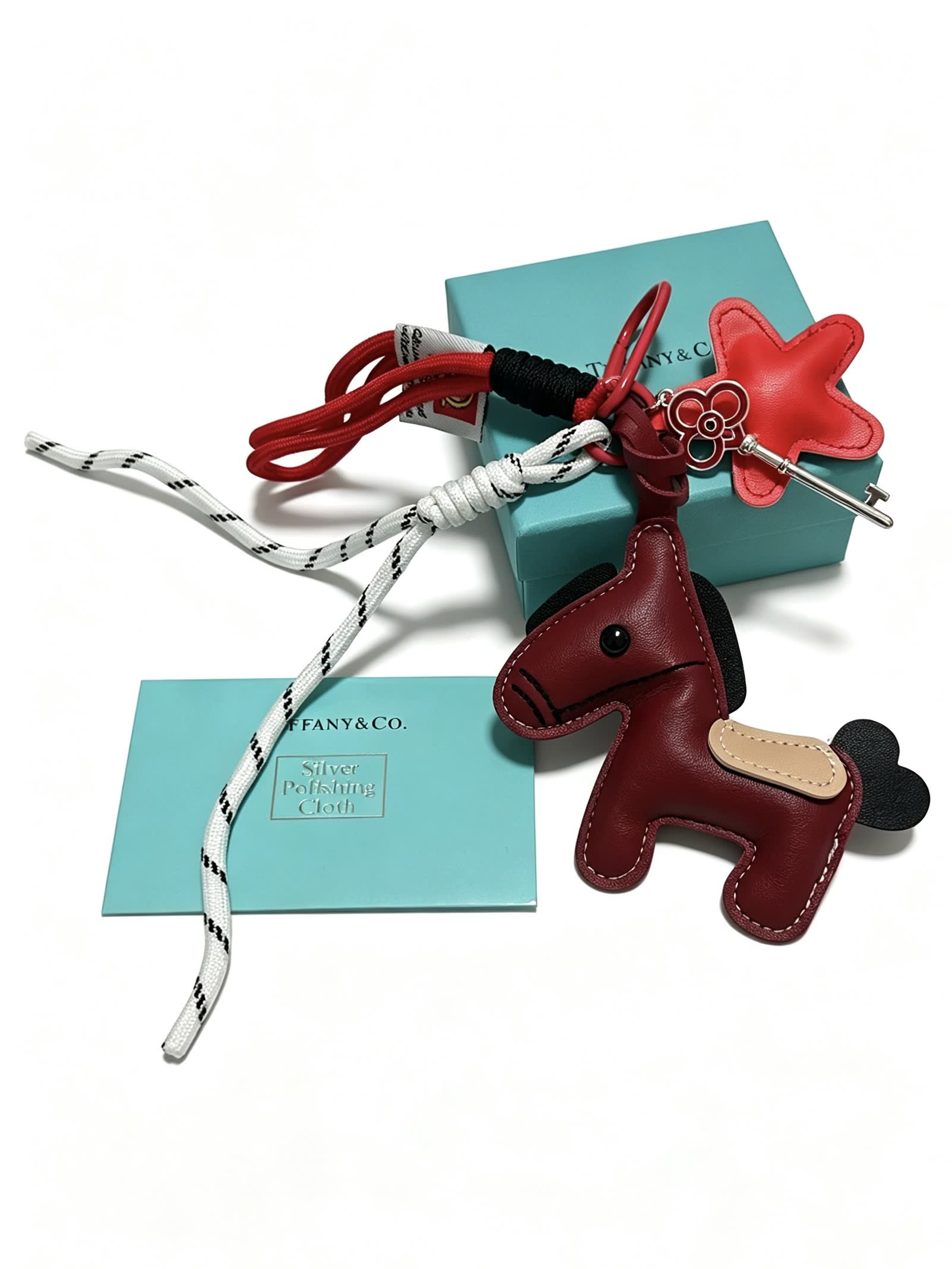 Tiffany & Co. Red Leather Horse Keychain